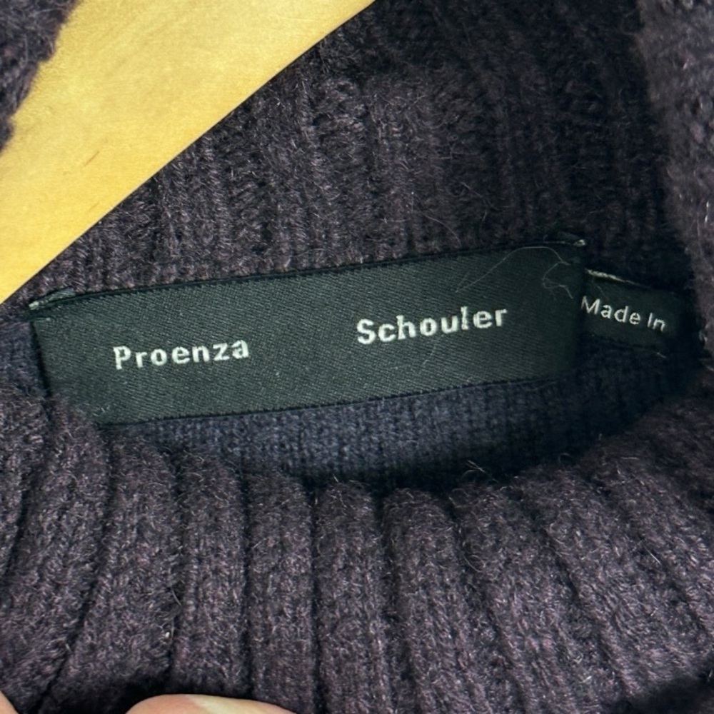 Proenza Schouler Sandra Turtleneck Sweater Eco Doubleface Cashmere Purple Sz XS - Picture 2 of 12